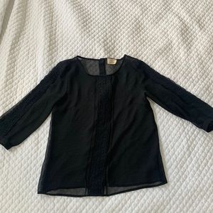 Elegant Black Long Sleeve Women's Top